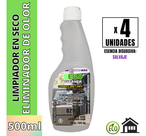 SECO CLEANER Repele Orina Salvaje 500ml X 4u Perro Exterior Interior 0