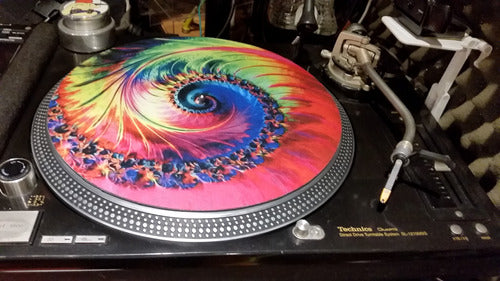 DJPROAUDIO Tornado Multicolor Paño Slipmat Mandala Espuma 2 Mm Bandejas 1