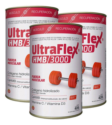 TRB Pharma Ultraflex HMB 3000 Hydrolyzed Collagen Powder Pack of 3 0