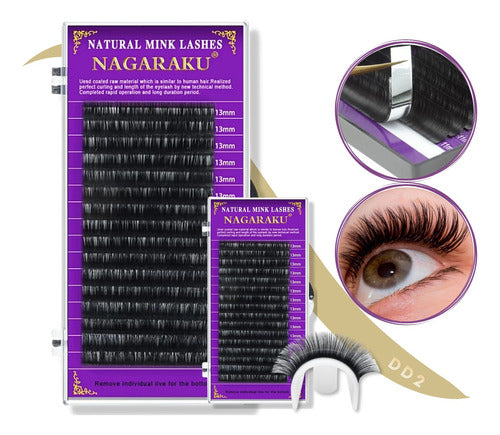 Nagaraku Natural Eyelash Extensions Hair by Hair Original 0