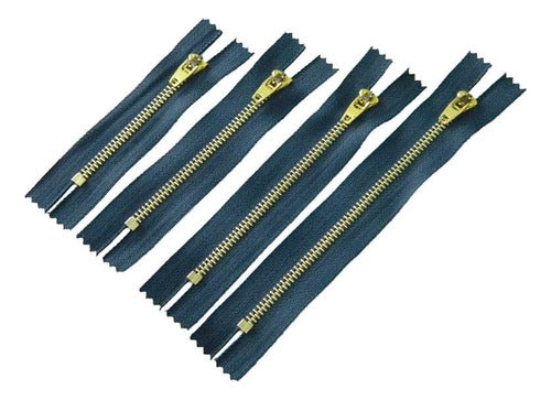 Pack of 100 Reinforced 12cm Bronze Jean Zippers 1