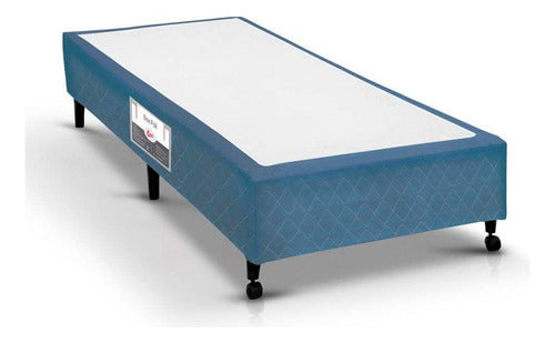 Cama Box Base Solteiro Poli Tecido Blue (88x188x23) - Castor 0