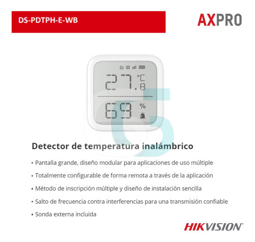 Hikvision Ax Pro Detector De Temperatura Inalámbrico 1