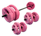 360Fitness 30kg Weight Kit with Ribbed Barbell and Dumbbells - BodyCrossFit Pink Set 24