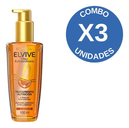 L'Oréal Paris Combo X3 Elvive Serum Oleo Extraordinario 100ml 1