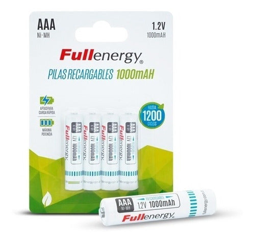 Fullenergy Blister of 4 Rechargeable AAA Ni-MH 1000mAh Batteries 0