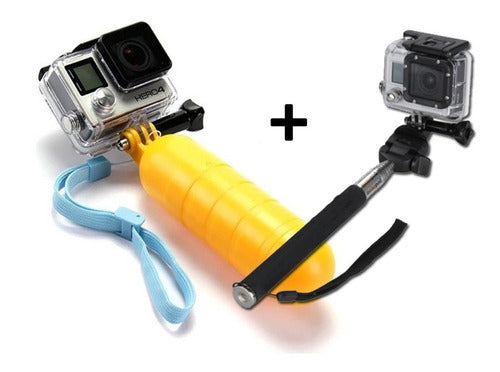 Monopod Selfie Stick + Flotador Boompy Cámara Tipo Go Pro. 1