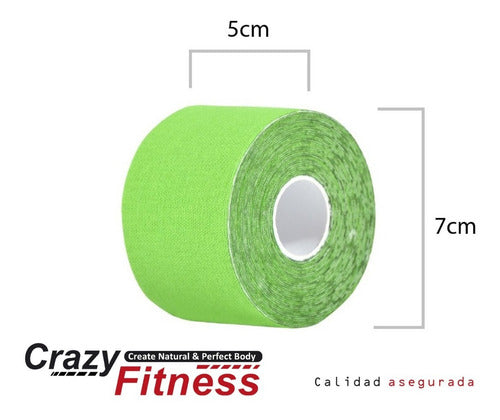 Crazy Fitness Kinesiological Tape 5 Meters X 5cms X 6 Pack 6