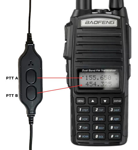 Kit 2 Fone Microfone Ptt Dulpo Para Walkie Talkie Uv-82 Ht 4