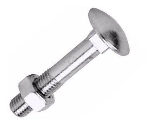 METAGRO SRL Round Head Zinc Plated Bolt 3/8 X 110mm With Nut X12u 0