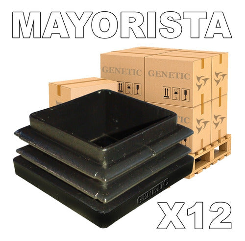 12 Regatones Tapa Plastico Aletado 40x40 Maquina Gym Genetic 1