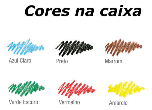 Meu Primeiro Giz Acrilex - Caixa Com 6 Cores 2