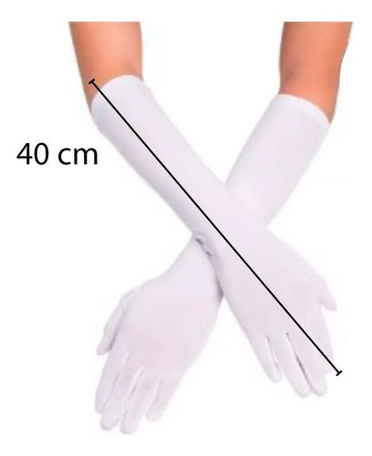 Generic Long White Gloves - Disguise 40cm Jo495 5