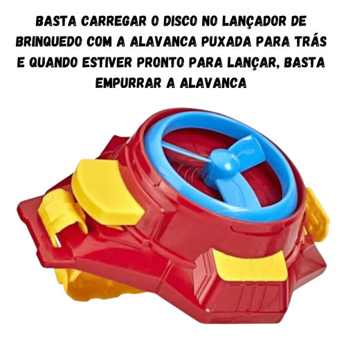 Lançador De Disco Do Homem De Ferro Vermelho Marvel Hasbro 2