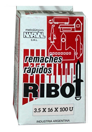 Ribot Pop Aluminum Rivets 3.5 X 16 Mm Box of 100 Units 0