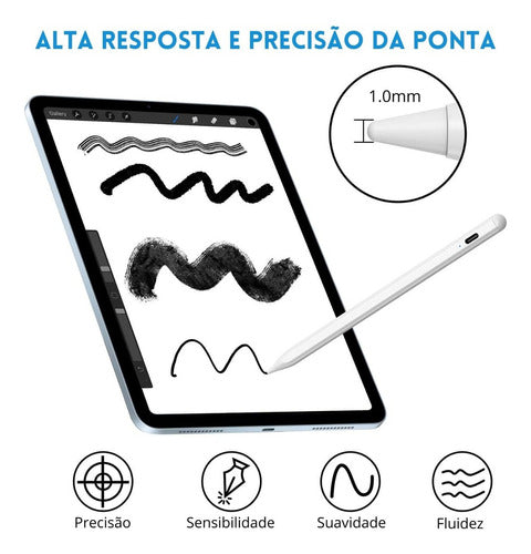 Caneta Pencil Para iPad Com Palm Rejection Ponta Fina 1.0mm 3