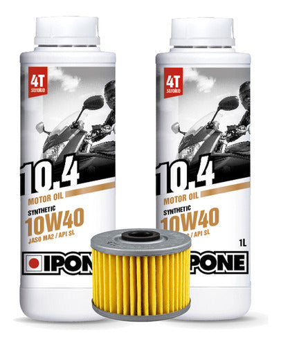 Honda Twister Service Kit: Ipone Semi Synthetic Oil 10W40 + Honda Oil Filter 0