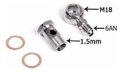 Banjo Bolt Kit Agua M18x1.5 Mm A 6an Garrett T04b T04e Rb25 2