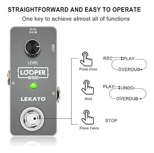 Lekato Guitarra Eléctrica Looper Pedal De Efecto Loop Pedal 1