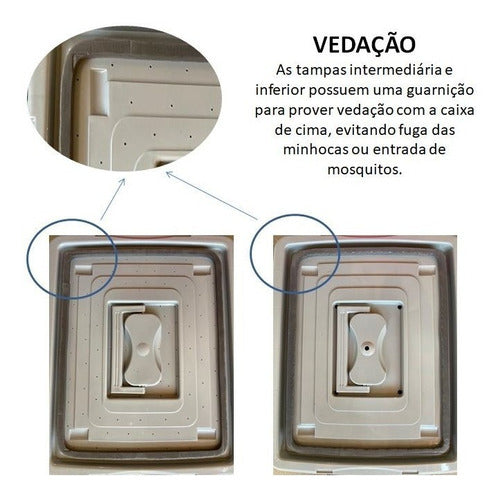 Combo 3 Composteiras Domesticas Minhocário 90l Kit Econômico 5