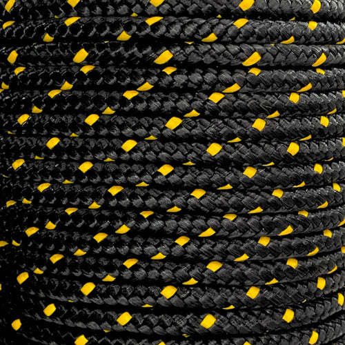 Navegante Black Braided Multifilament Nautical Rope 12mm Roll 100m 1