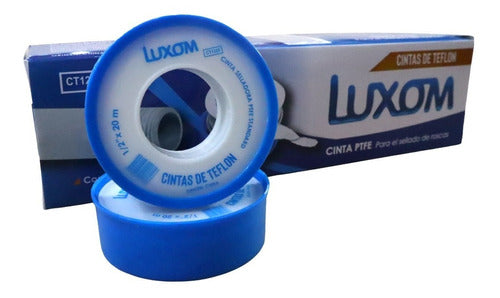 Luxom Pack X 12 Unidades Cinta De Teflón 1/2 Pulgadas X20 Mts 1