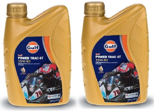 Gulf 15W-50 Power Trac Semi Synthetic Oil Kit x2 0