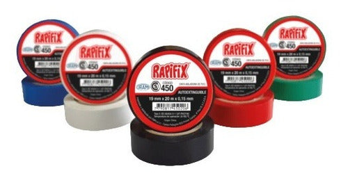 Rapifix PVC Insulating Tape 19mm x 10m - 10 Units Various Colors 4