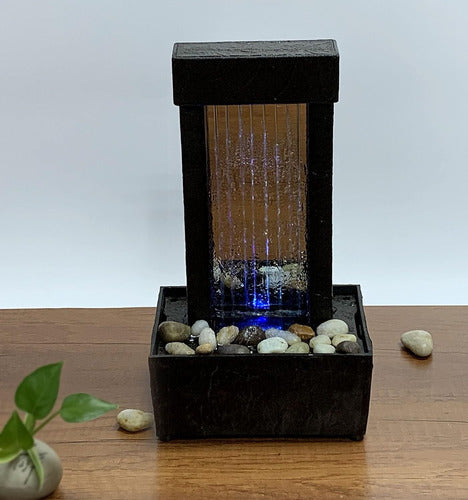 Nature's Mark Tabletop Water Fountain 25cm Tall Waterfall with Rocks LED Light 1