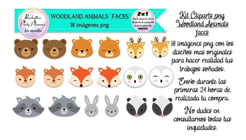 Cliparts Woodland Animals Faces Caritas Animales Del Bosque 1