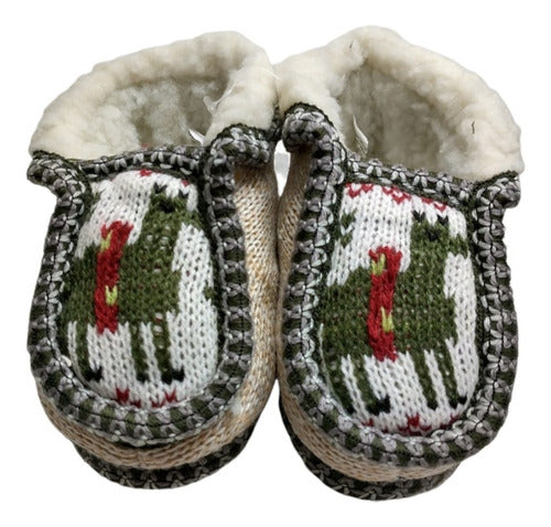 Handwoven Alpaca Wool Slippers for Kids - Salta Hornito Style 2