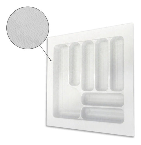 Cubiertero Organizador Plastico Cajon Cocina Blanco 44x49 Cm 0