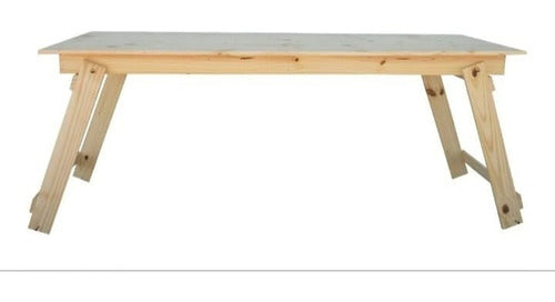 Folding Pine Wood Table 0.70 x 2.00 Meters (Outdoor Kitchen) 0