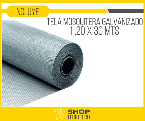 Shop Ferretero Tejido Tela Mosquitera Galvanizado 1.20 X 30 Metros C 4