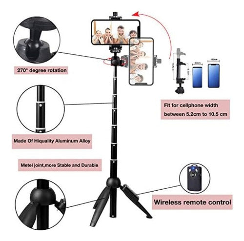 Bluehorn Selfie Stick Aluminum Alloy 40'' + Remote Shutter 1