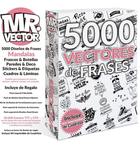 Diseños MRV Pack +5000 Vectores Frases Sublimacion Serigrafia Vinilo Etc 0