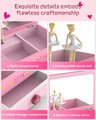 Caja De Música Princesa Con Bailarina Decorativa Para Niñas 5