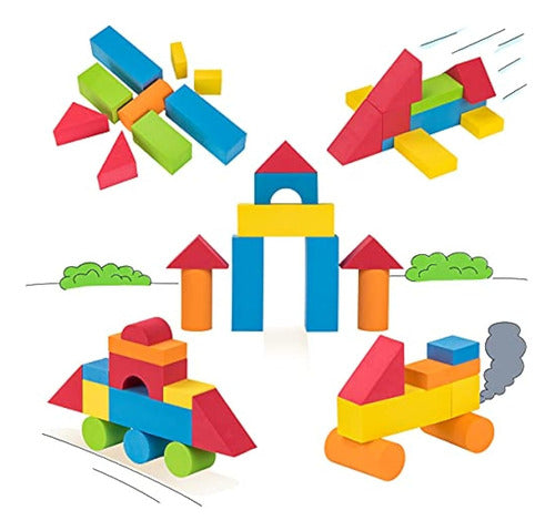 Unih Building Blocks For Toddlers 1-3, Foam Blocks Toys Soft 1