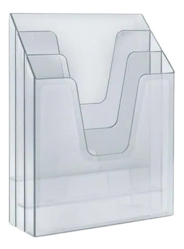 Triple Vertical Organizer Display with Paper Holder Holes 3