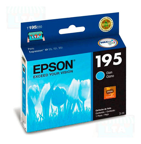 Cartucho Tinta Cian Original Para Impresora Epson Xp-201 1