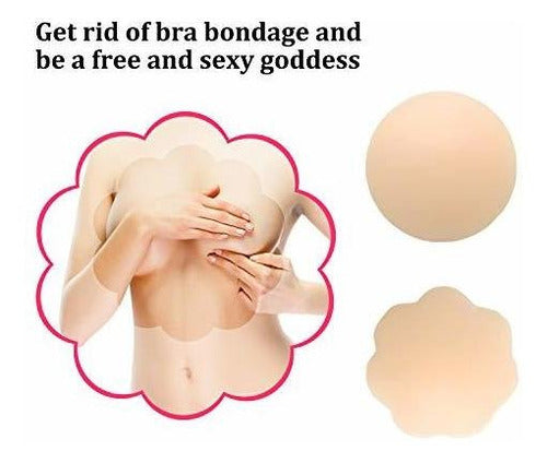 Quxiang Women's Adhesive Silicone Nipple Covers - 4 Pairs 1