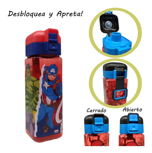 Square Double Closure Disney Characters Water Bottle Cresko 3