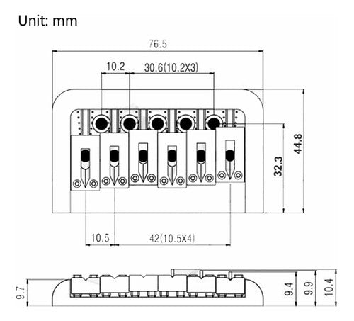 Ponte Rígida De Guitarra Sem Tremolo Com Parafuso De Ouro 1