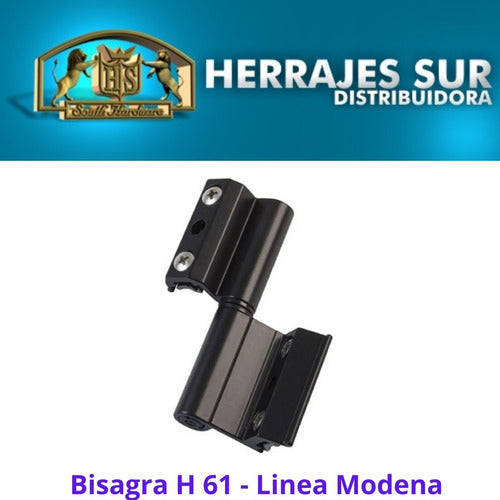 Bisagra H61 Para Ventana De Aluminio Módena Negra X Unid 3