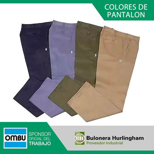 Ombu Pantalon Trabajo Talle 36 Al 60 100% Algodón Original 4