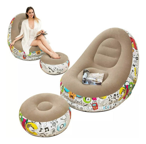 Inflatable Leisure Sofa Portable Reinforced Quality Puff for Home 0