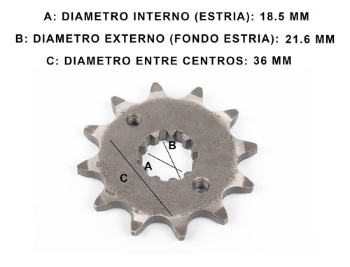 Creuso Piñon De Transmision Z12 Honda XR 250 Tornado 1