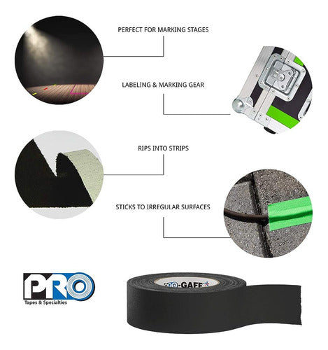 Protapes Pro Gaff Premium Cinta De Tela Mate Gaffer Con Adhe 1