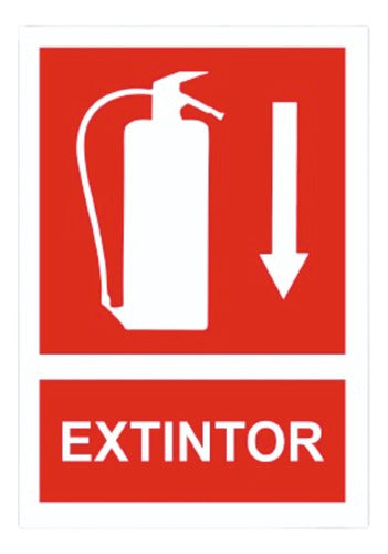 Cartel Extintor Base Blanca PVC / 1 Unidad 0