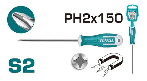 Total Phillips Screwdriver THT26PH2150 PH2 X 150mm 1